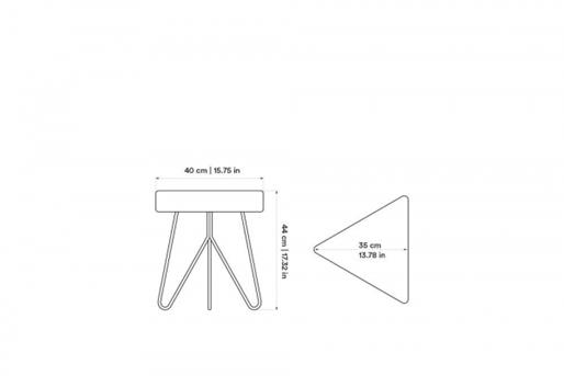 Tres stool table white   -  galula