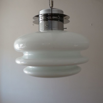 Lampada Vintage in Vetro Bianco  - Italia anni '60