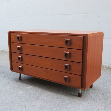 Cassettiera vintage in teak  - italia anni '60