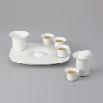 STONE TEA TRAY WHITE  -  Zens