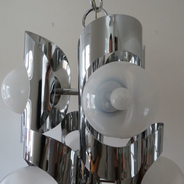 Lampada vintage in metallo cromato  - italia anni '60